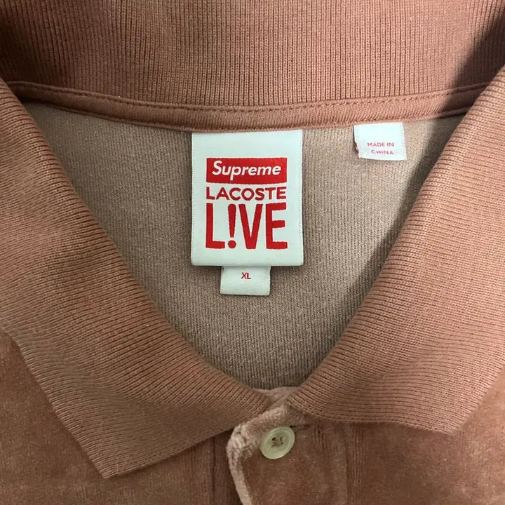 [BUNJANG] Supreme x Lacoste Velvet Collar T-shirt XL / 슈프림 x 라코스테 벨벳 카라티 XL(105)
