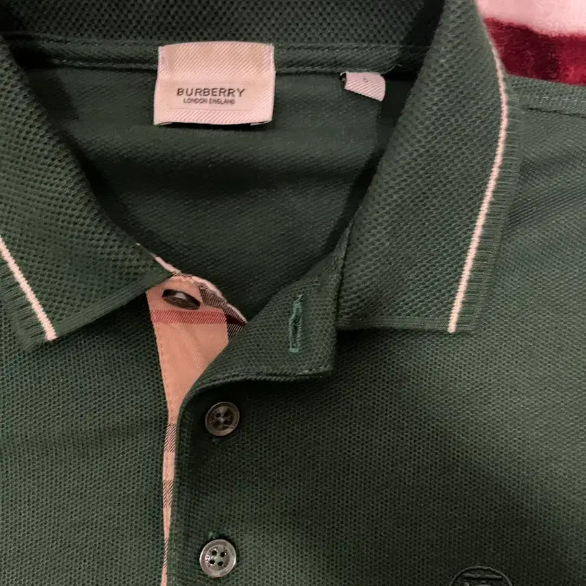 [BUNJANG] Burberry London Check Polo Shirt - Dark Green (L/100) / 버버리 카라티 L(100)