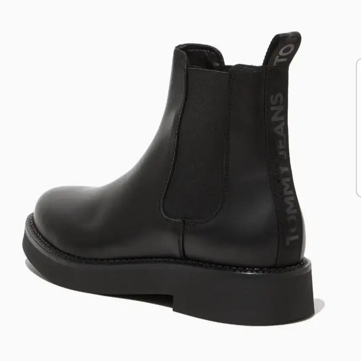 [BUNJANG] Tommy Hilfiger Tommy Jeans Black Leather Chelsea Ankle Boots / 타미힐피거 타미진스 첼시 부츠 블랙 부츠 앵클 부츠 플랫 부츠 레더 부츠