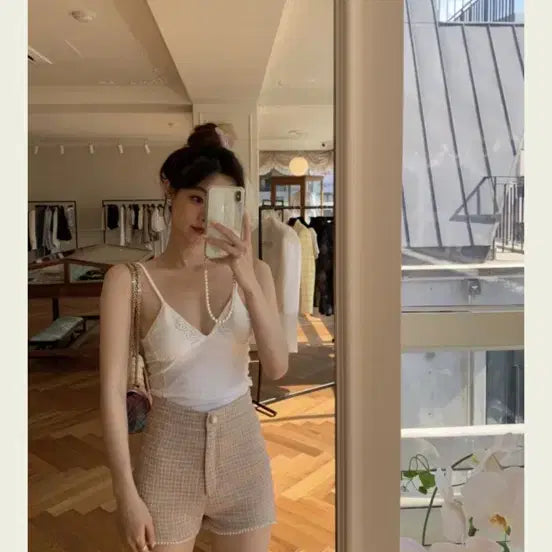 [BUNJANG] Seo Cookie Tweed Pearl Pants / 서쿠키 트위드 진주 팬츠