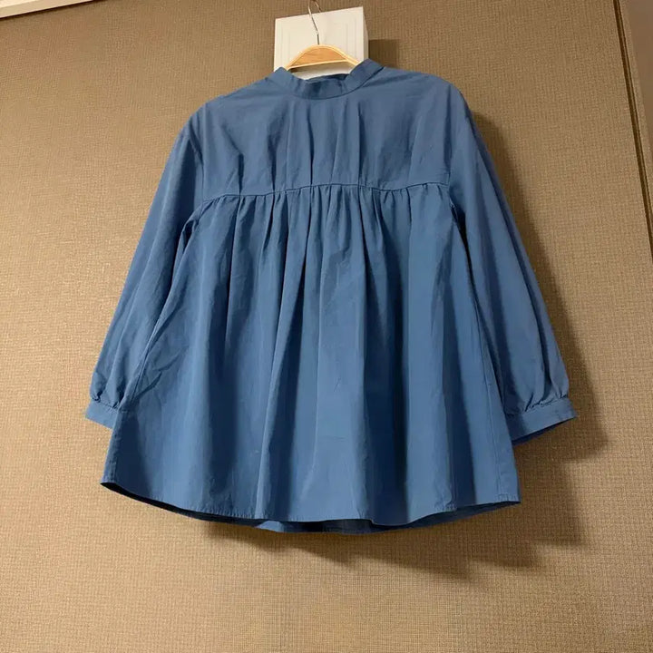 [BUNJANG] COS Poplin Baby Doll Blouse Blue / COS 코스 바스락 포플린 베이비돌 블라우스 블루 플레어 핀턱셔츠 a라인