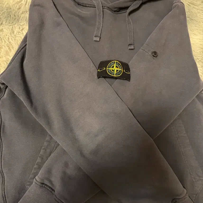 [BUNJANG] Stone Island Hooded Sweatshirt Grey M / 스톤아일랜드 후드티 그레이 M