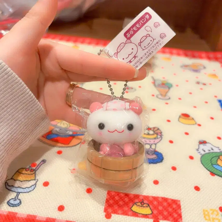 [BUNJANG] San-X Momo Panda Onsen Doll Keychain / 고전 산엑스 모모판다 온천 인형 키링