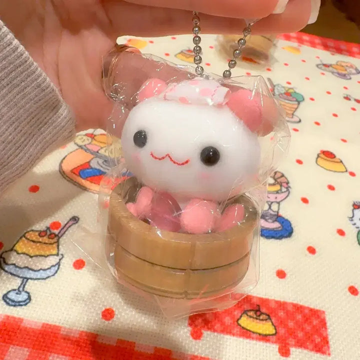 [BUNJANG] San-X Momo Panda Onsen Doll Keychain / 고전 산엑스 모모판다 온천 인형 키링