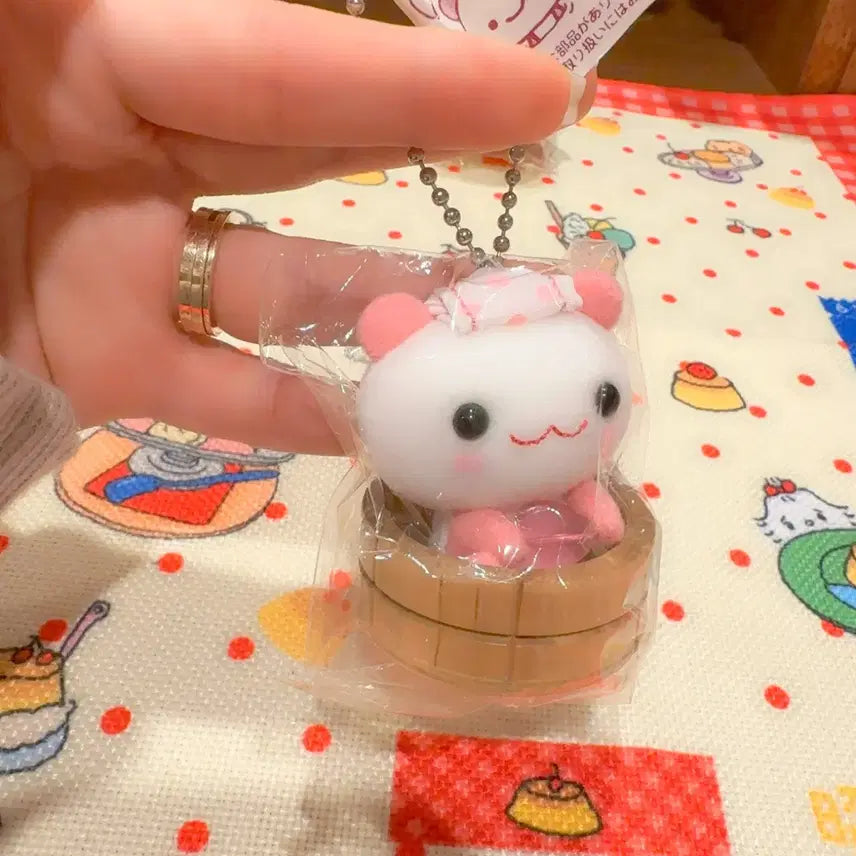 [BUNJANG] San-X Momo Panda Onsen Doll Keychain / 고전 산엑스 모모판다 온천 인형 키링