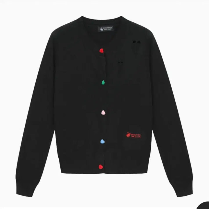 [BUNJANG] Beverly Hills Polo Club Heart Button Black Cardigan / 비버리힐즈폴로클럽 하트 블랙 가디건 (새상품)