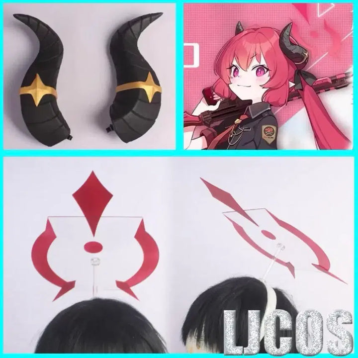 [BUNJANG] Blue Archive Junko Cosplay Set with Halo and Horns / 블루아카이브 준코 코스프레 뿔, 헤일로 포함