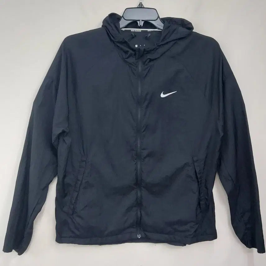 [BUNJANG] Nike 2XL/110 Running Windbreaker Hoodie - Lightweight Black Nylon / 나이키 2XL/110 런닝 윈드브레이커 후디/경량 바람막이.BK.A