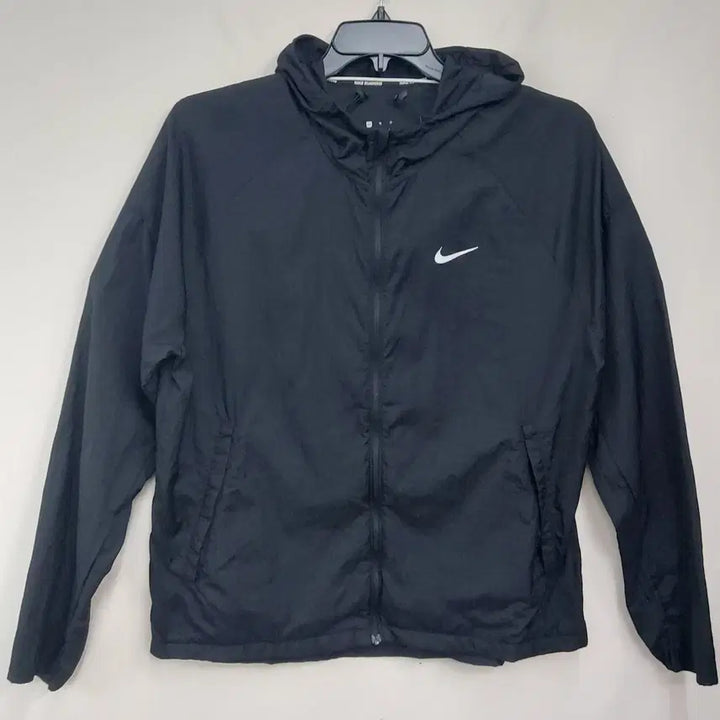 [BUNJANG] Nike 2XL/110 Running Windbreaker Hoodie - Lightweight Black Nylon / 나이키 2XL/110 런닝 윈드브레이커 후디/경량 바람막이.BK.A