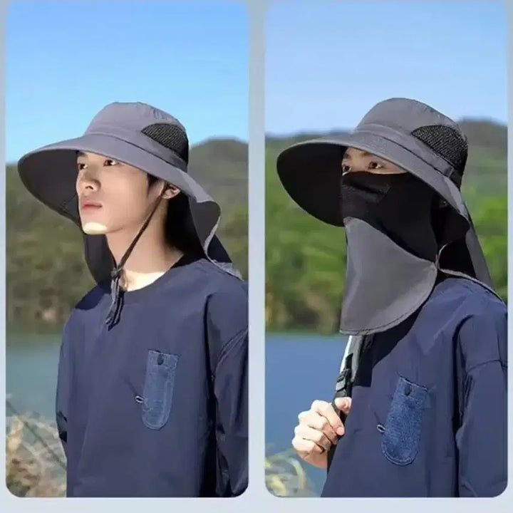 [BUNJANG] Beige Sun Visor Hat with Detachable Face Shield / 햇빛 가리개 얼굴 가림 챙모자 베이지색