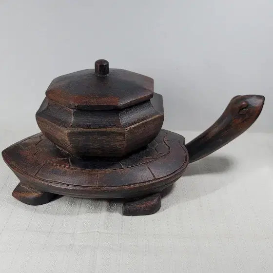 [BUNJANG] Antique Tortoise Octagonal Wooden Box / 거북이팔각합