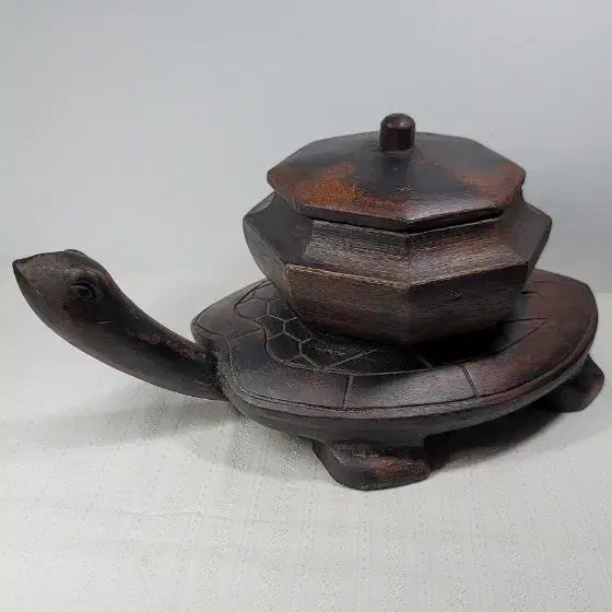 [BUNJANG] Antique Tortoise Octagonal Wooden Box / 거북이팔각합