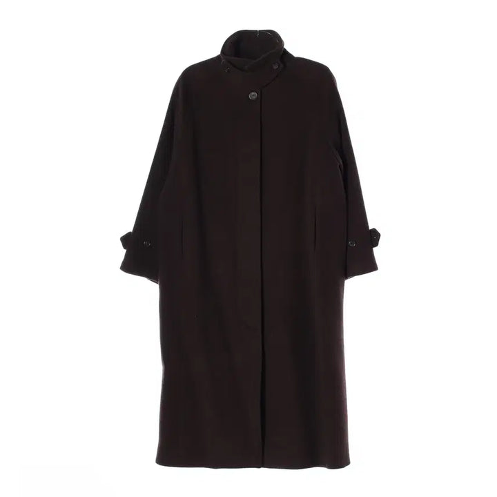 [BUNJANG] Facade Pattern Cashmere Balmacaan Single Long Coat Brown / 파사드 패턴 캐시미어 발마칸 코트 싱글 롱 코트 브라운