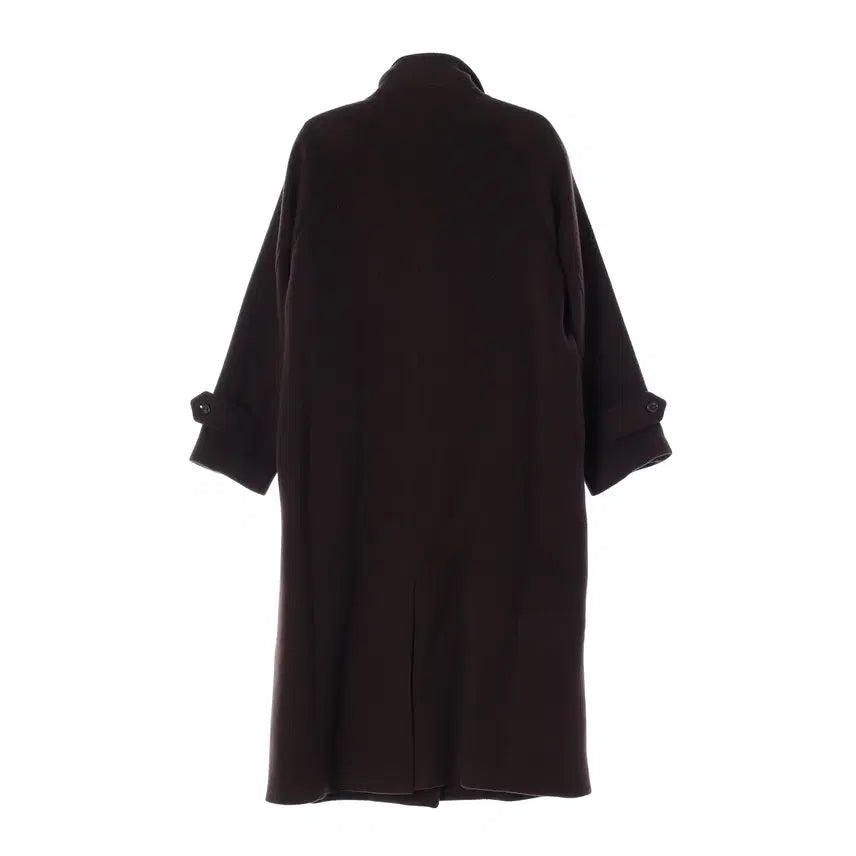 [BUNJANG] Facade Pattern Cashmere Balmacaan Single Long Coat Brown / 파사드 패턴 캐시미어 발마칸 코트 싱글 롱 코트 브라운