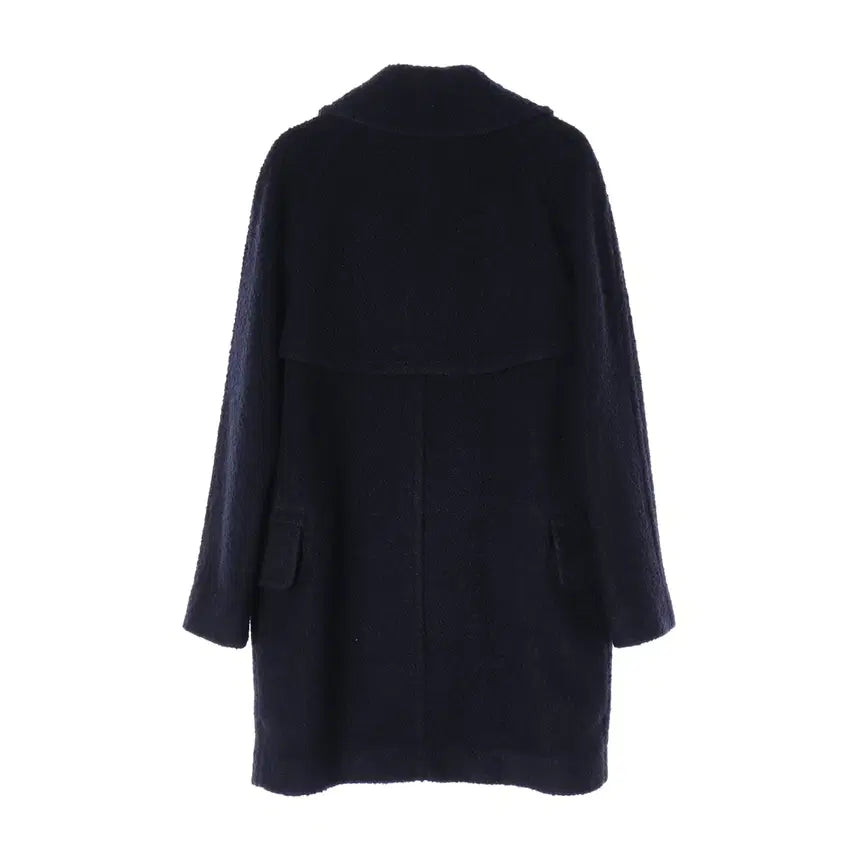 [BUNJANG] Coach Wool Blend Double Button Half Coat Navy / 코치 울 블렌드 플러피 더블 버튼 하프 코트 네이비