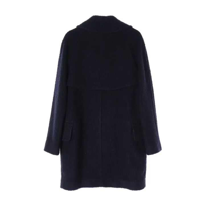 [BUNJANG] Coach Wool Blend Double Button Half Coat Navy / 코치 울 블렌드 플러피 더블 버튼 하프 코트 네이비