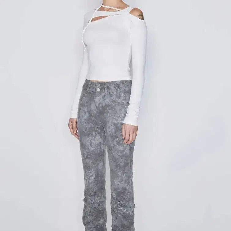 [BUNJANG] Afterhours Jacquard Shirring Pants Khaki Grey Size 2 / (택달린 새상품)애프터아워즈 자카드 셔링 팬츠(카키그레이/2 size)