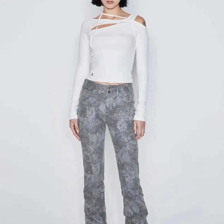 [BUNJANG] Afterhours Jacquard Shirring Pants Khaki Grey Size 2 / (택달린 새상품)애프터아워즈 자카드 셔링 팬츠(카키그레이/2 size)