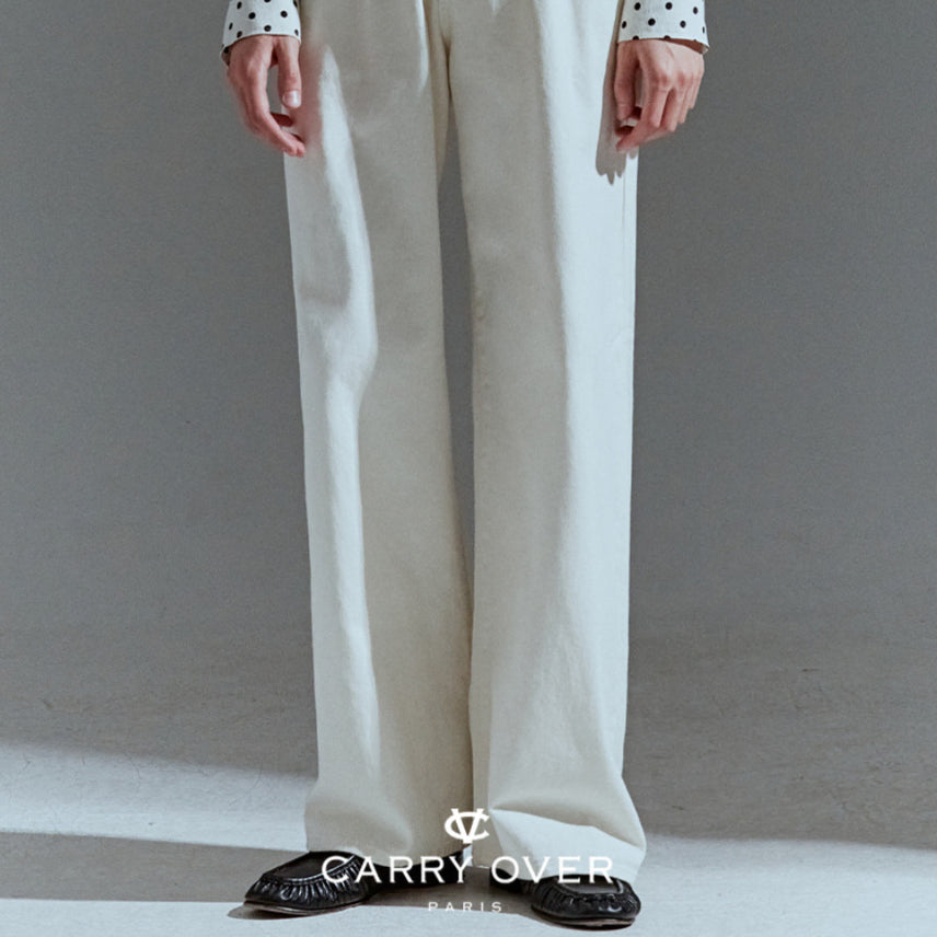 [BUNJANG] Caryover Clemence Rouge Straight Jeans Cream M / 캐리오버 클레망 루즈 스트레이트 진 (크림 / M)