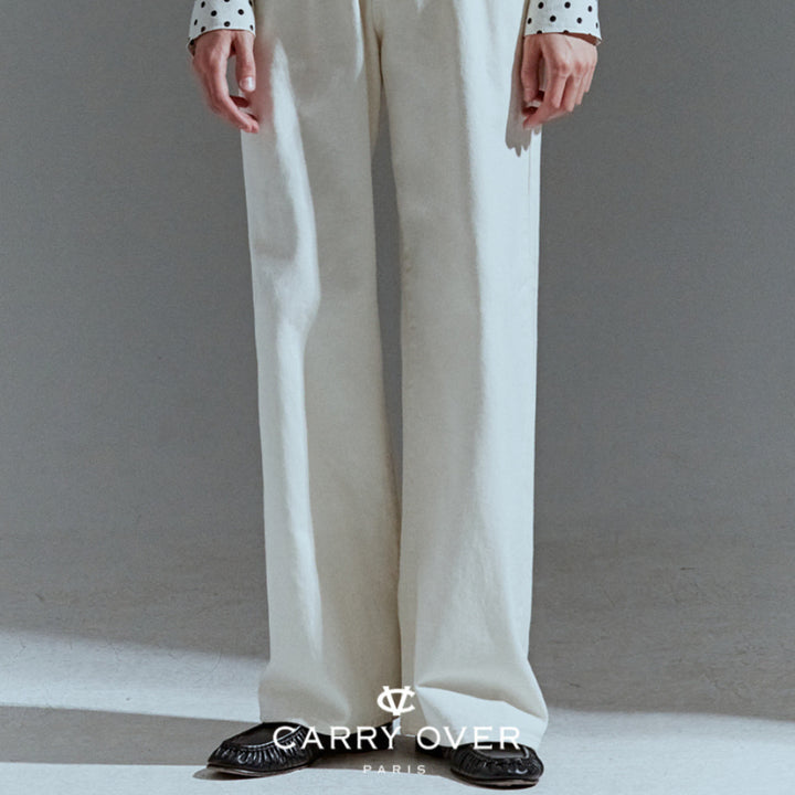 [BUNJANG] Caryover Clemence Rouge Straight Jeans Cream M / 캐리오버 클레망 루즈 스트레이트 진 (크림 / M)