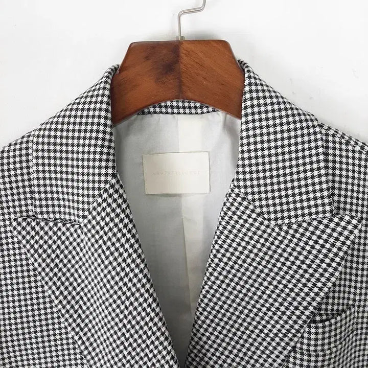 [BUNJANG] Another Lounge Double Button Check Long Jacket / 어나더라운지 더블버튼 체크 롱자켓 Free