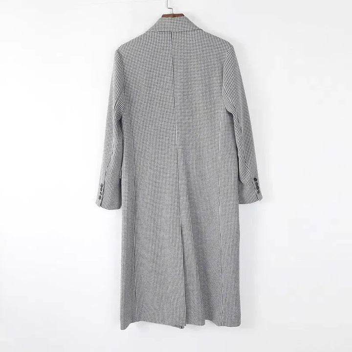 [BUNJANG] Another Lounge Double Button Check Long Jacket / 어나더라운지 더블버튼 체크 롱자켓 Free