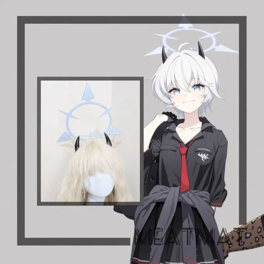 [BUNJANG] Blue Archive Erika Cosplay Halo, Horns, and Tail Set / 블루아카이브 에리카 코스프레 헤일로, 뿔, 꼬리 포함