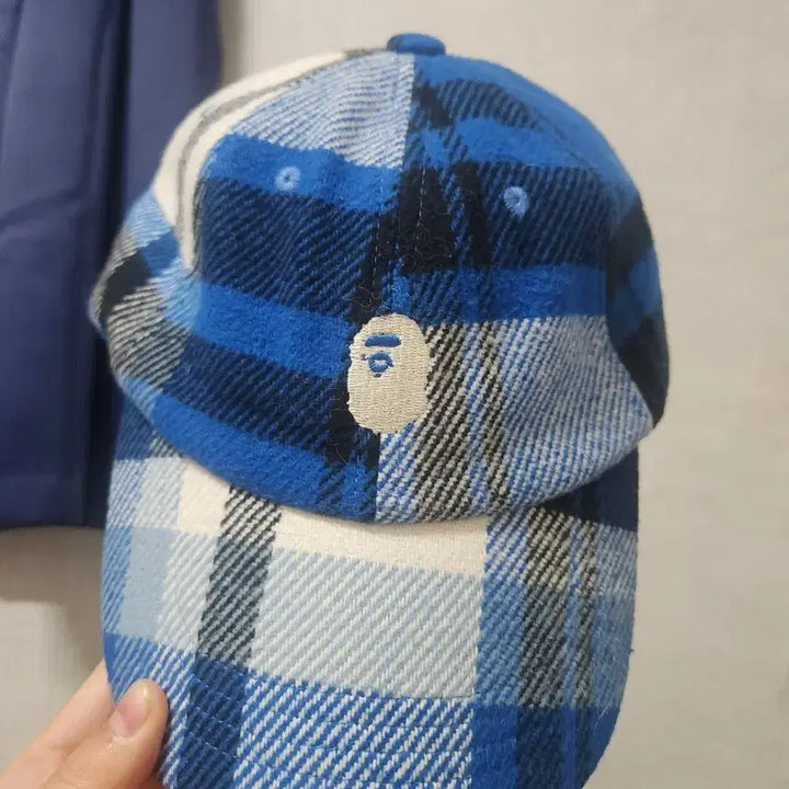 [BUNJANG] BAPE Blue Check Ball Cap / BAPE 베이프 블루 체크 볼캡