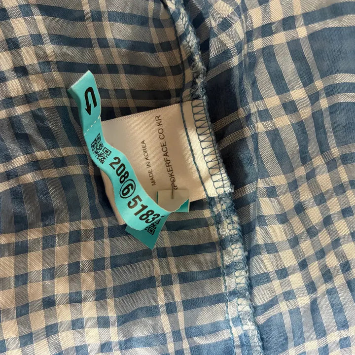 [BUNJANG] Bubble Sky Linen Check Shirt / [48] 포커페이스 린넨 체크 셔츠 버블 스카이