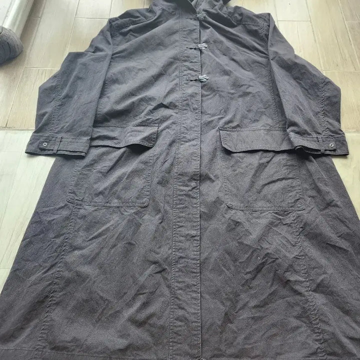 [BUNJANG] Monochrome Long Field Jacket Coat / 모노크롬 롱 야상 코트 F