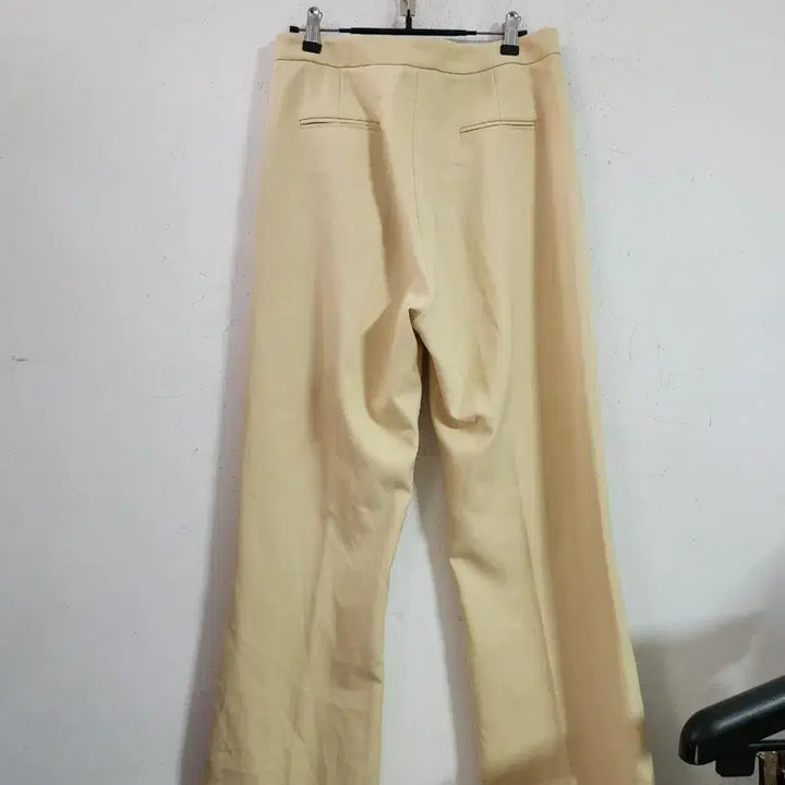 [BUNJANG] Beige Wide Slacks Pants / 베이지색 와이드 슬랙스 팬츠