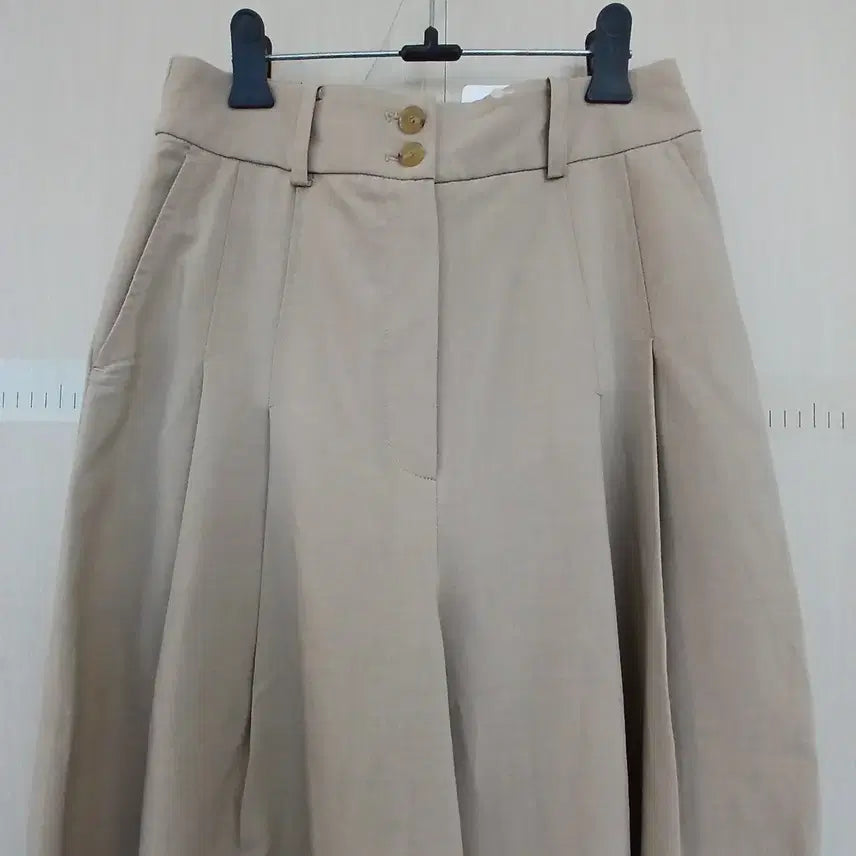 [BUNJANG] A+G Beige Pleated Wide Pants / A+G 베이지 플리츠 와이드 팬츠