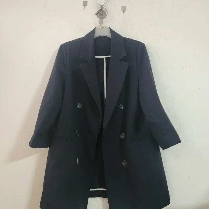 [BUNJANG] Navy Double-Button Jacket / 네이비 더블 버튼 자켓