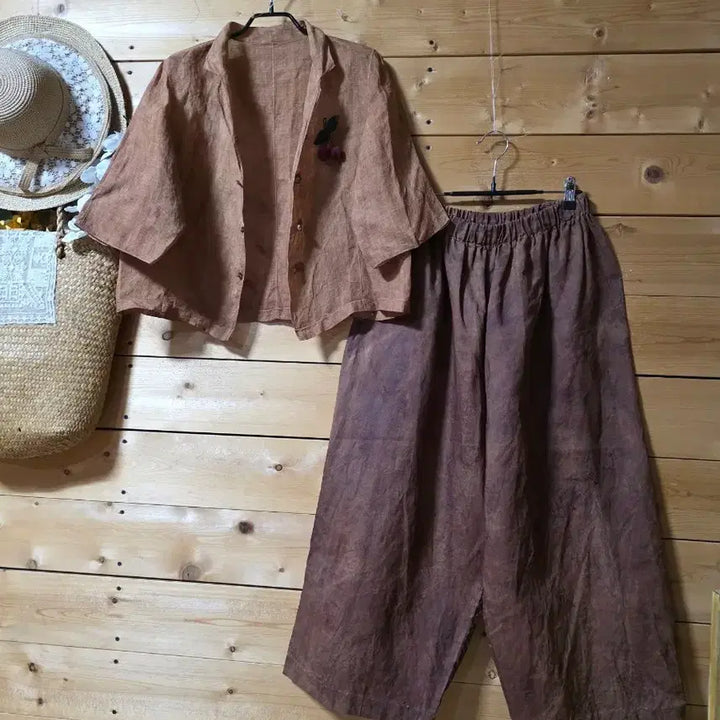 [BUNJANG] Natural Dye Ramie Shirt Jacket / 천연염색 모시셔츠겸자켓. (코사지 코디용입니다