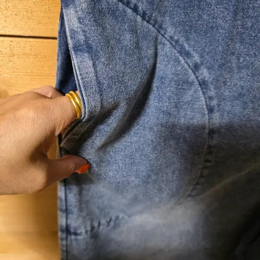 [BUNJANG] Unused Cotton Jumpsuit Pants / 미사용.  청점프슈트바지