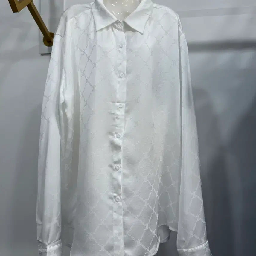 [BUNJANG] White Silk Blouse (Belt Not Included) / 화이트 실크 남방 77까지 벨트미포함