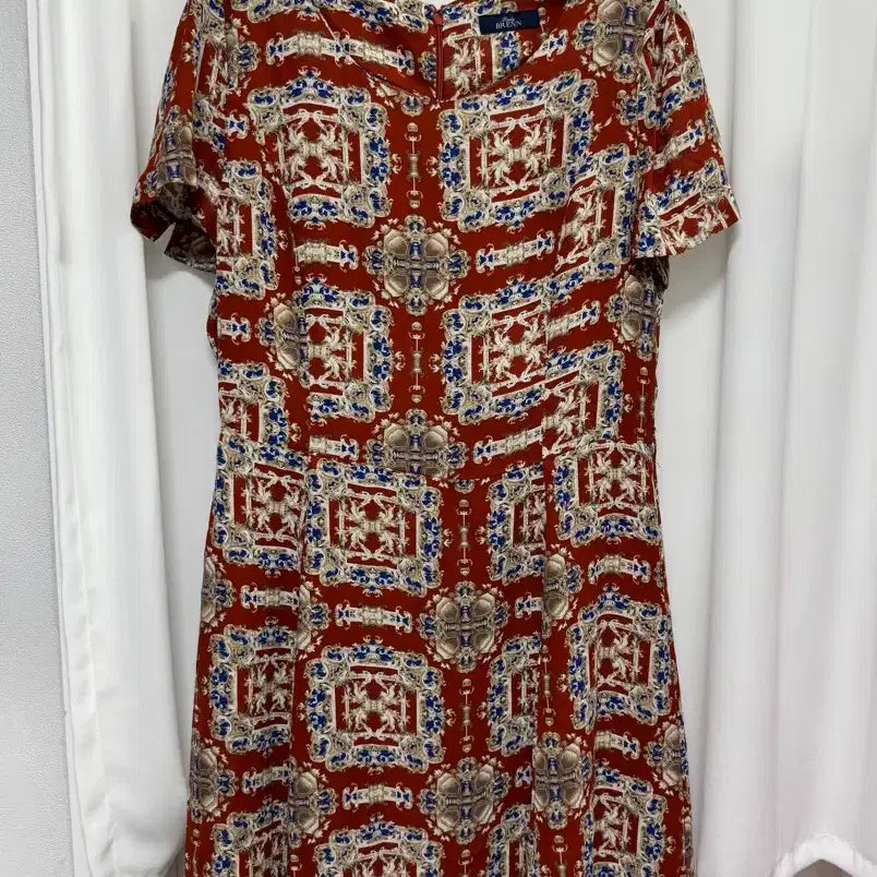 [BUNJANG] Ladybren Brick Pattern Short Sleeve Mini Dress / 레이디브렌 브릭 패턴 원피스