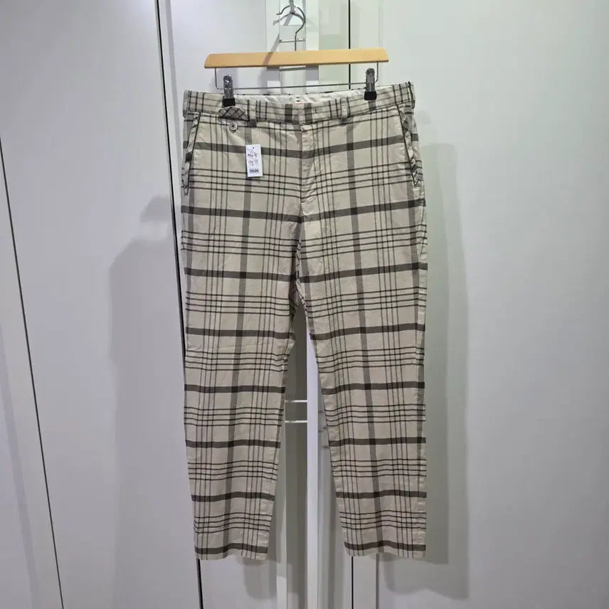 [BUNJANG] Louis Castel Beige Check Slacks / 루이카스텔 베이지 체크 바지 슬랙스