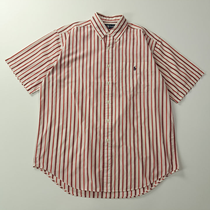 [BUNJANG] Polo Ralph Lauren 90s US-Made BLAIRE Stripe Short Sleeve Shirt / CK491 M 폴로 90s 미국판 프레피 스트라이프 반팔 셔츠 남방