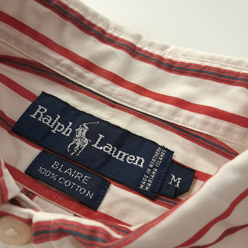 [BUNJANG] Polo Ralph Lauren 90s US-Made BLAIRE Stripe Short Sleeve Shirt / CK491 M 폴로 90s 미국판 프레피 스트라이프 반팔 셔츠 남방