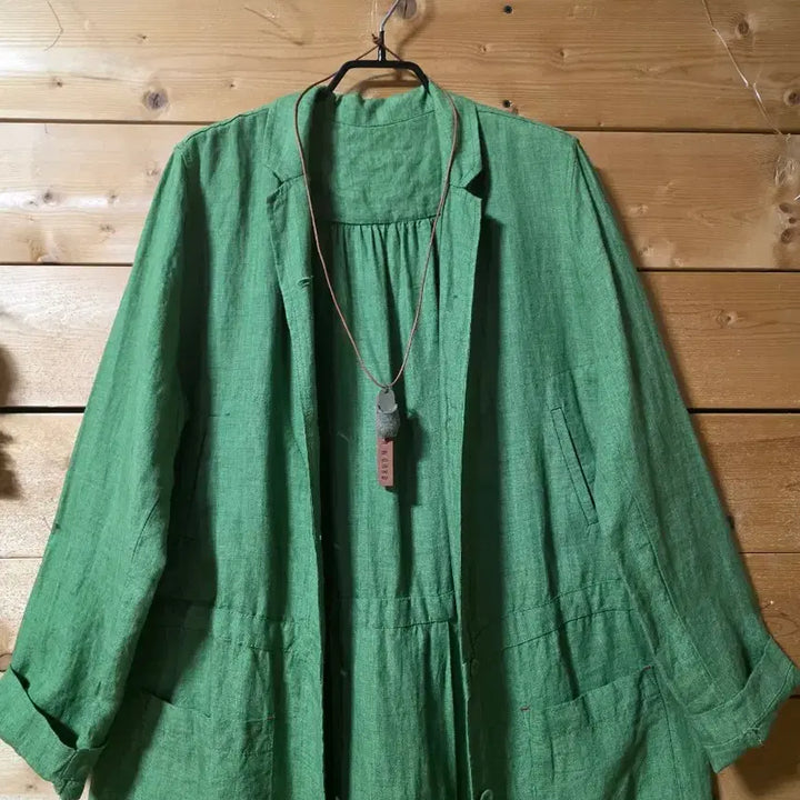 [BUNJANG] 100% Linen Jacket / 마100% 자켓. (목걸이 코디용입니다