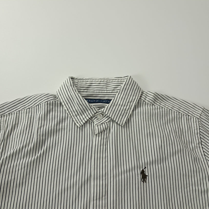 [BUNJANG] Polo Ralph Lauren 00s Japanese Modern Stripe Short Sleeve Shirt / CK495 L 폴로 00s 일본판 모던 스트라이프 반팔 셔츠 남방