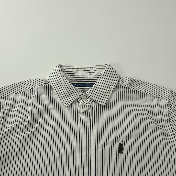 [BUNJANG] Polo Ralph Lauren 00s Japanese Modern Stripe Short Sleeve Shirt / CK495 L 폴로 00s 일본판 모던 스트라이프 반팔 셔츠 남방