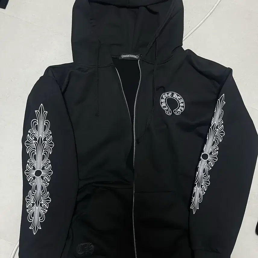 [BUNJANG] Chrome Hearts Horseshoe Zip-Up Hoodie Black / 크롬하츠 홀스슈 후드집업 블랙