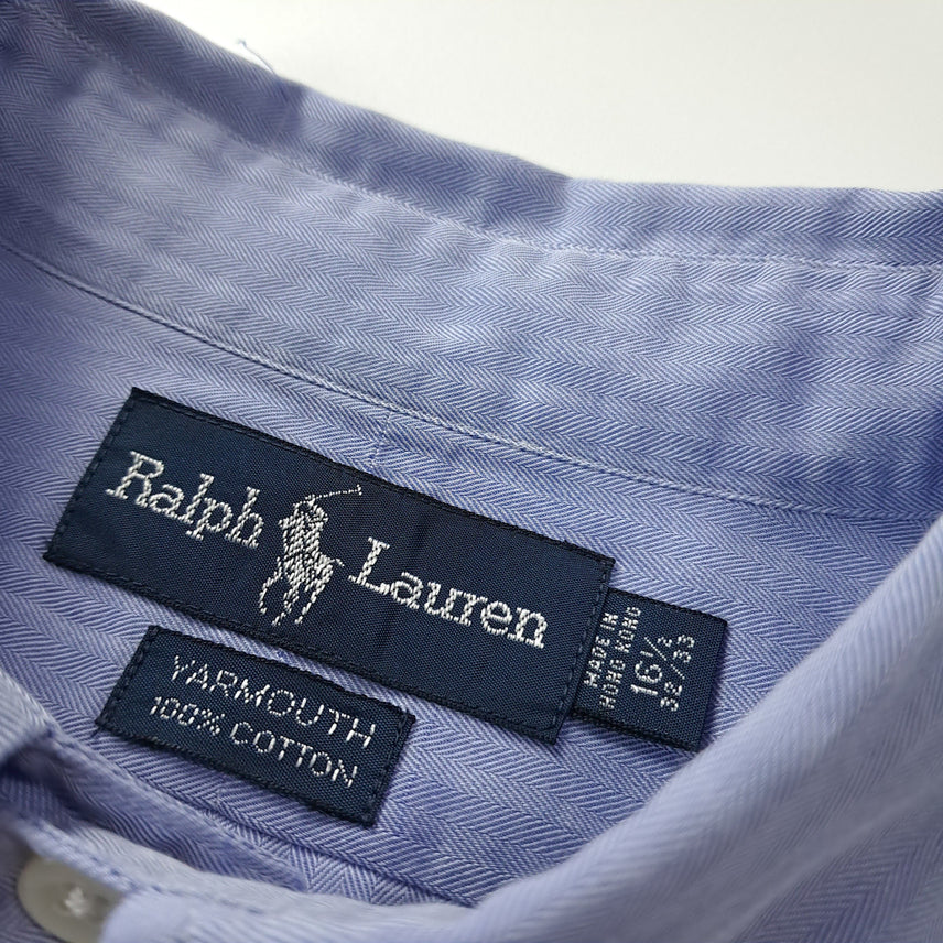 [BUNJANG] Polo Ralph Lauren 90s Yarmouth Herringbone Light Blue Shirt / CK498 L 폴로 90s 홍콩판 헤링본 라이트블루 셔츠 남방