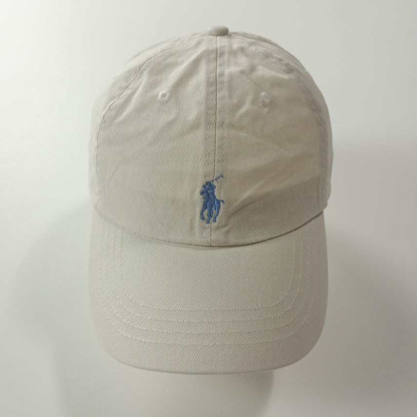 [BUNJANG] Polo Ralph Lauren Sky Blue Pony Cream White Cotton Cap / CK500 폴로 스카이블루 포니 크림화이트 볼캡 모자