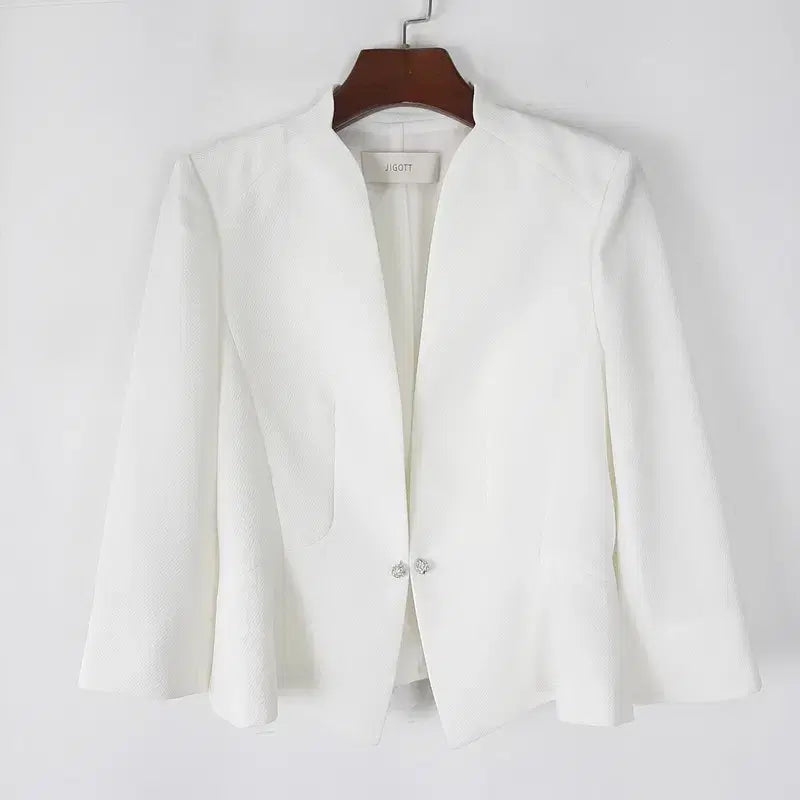 [BUNJANG] Jigott No-Collar Cropped Jacket 95 / 지고트 노카라 크롭자켓 95