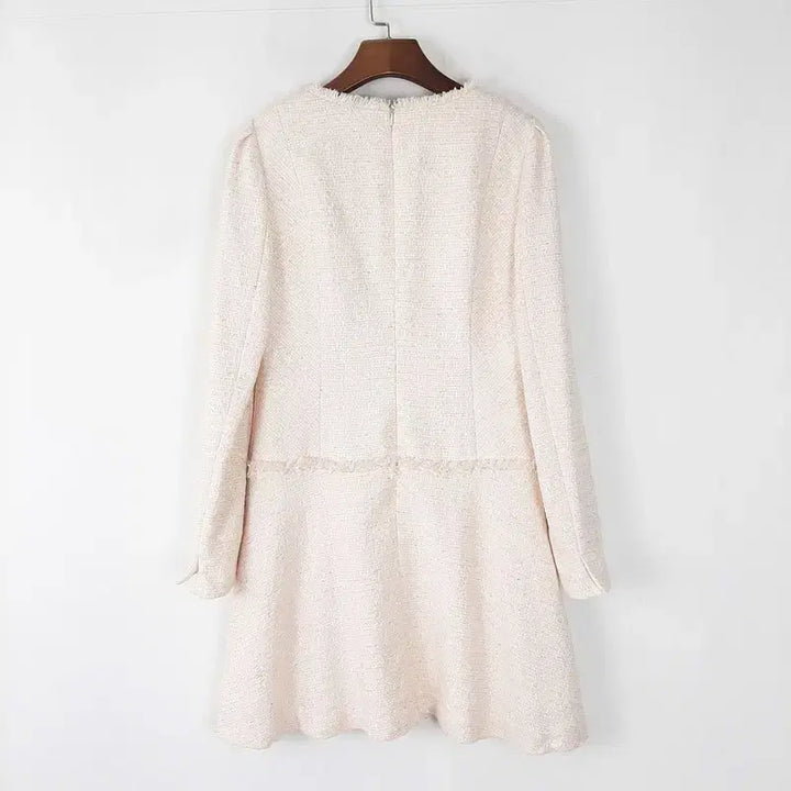 [BUNJANG] Satin Line Tweed One-Piece Dress / 샤틴 라인 트위드원피스  95