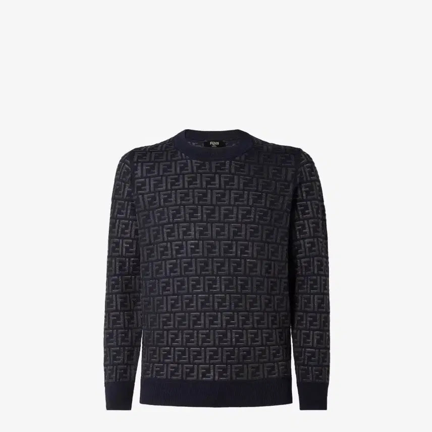 [BUNJANG] Fendi FF Logo Black Knit Wool Blend Sweater / (백화점판) 펜디 FF로고 블랙 니트