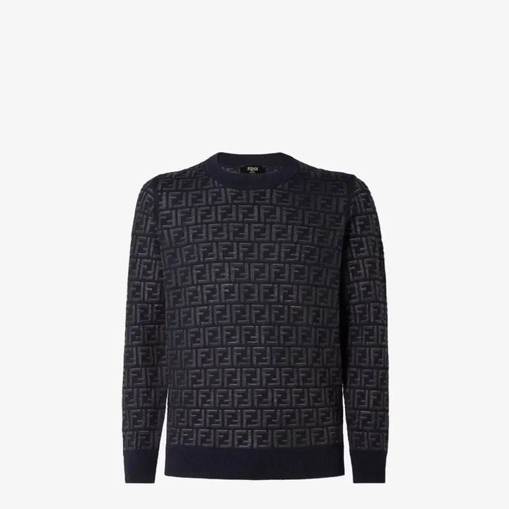 [BUNJANG] Fendi FF Logo Black Knit Wool Blend Sweater / (백화점판) 펜디 FF로고 블랙 니트
